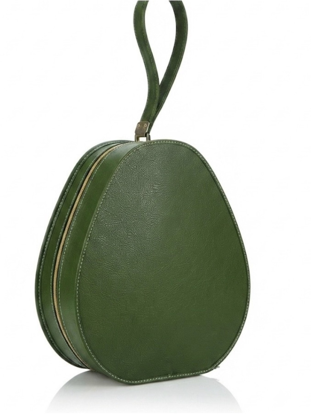 Dark Green Oval Wristlet Clutch